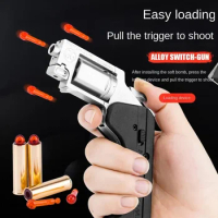 Lifecard Alloy Revolver Toy Gun Pistol Foldable Soft Bullet Shell Ejection Blaster Launcher for Boys Adults New Year Gifts Toys