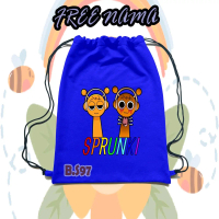 Tas Serut Anak OREN & OREN Horror Version ORANGE SPRUNKI INCREDIBOX, Material Fleece Gr240, Dimensi 