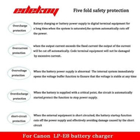EDEKOY Charger Baterai Kamera LC-E8 - Pengisian Cepat, Tanpa Khawatir Penuh, Desain Praktis IH Hitam