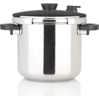 Stove Top Pressure Cooker 10 Quart - Canning Ready, Stainless Steel, Multi Pressure Levels, Easy Locking