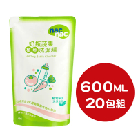 【甜蜜家族】nac nac 奶瓶蔬果洗潔精補充包600ML 20入 箱購