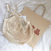 日本 MUJI 無印良品 收納網袋 棉質網袋 編織網袋 購物袋 環保袋 網格袋【南風百貨】