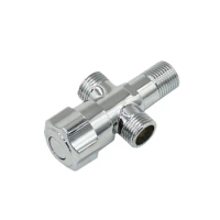 Brass 1/2 inch male 3-way tap valve water tap Splitter T type thread connector For bathroom garden kitchen 1pcs
