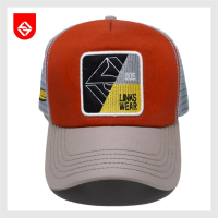 LINKSWEAR Trucker Hat Topi Jaring Topi Pria Distro Abu Teracotta 092 cream cream Merah
