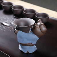 精品茶壺紫茶具砂茶漏 茶道功夫茶盤配件生肖豬茶過濾茶濾濾茶器1入