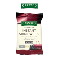 【OAKWOOD】皮革護理即時亮澤濕巾16PK(150X200mm)