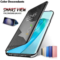 smart mirror leather flip case cover for samsung galaxy a22s 5g a22 a 22 s 22s 2021 sm-a226b/dsn 6.6" magnetic stand book coque