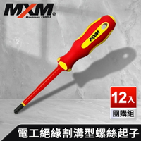 《預購》【MXM專業手工具】 12入團購組 高扭力 防滑防油 電工絕緣割溝型 2合1