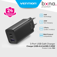 Vention Adapter Charger Gan Charger 2C+U 65W PD Fast Charging - FED