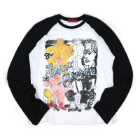 Raglan Longsleeve Stella White Black Thanksinsomnia