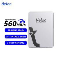 Netac SATA SSD 2.5'' SATA3 128GB 256GB 512GB 1TB 2TB Metal HDD SSD Internal Hard Disk Solid State Drives for Desktop Laptop PC