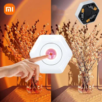 Xiaomi Sunset Lamp Battery Night Lamp Projector Mood Light Touch Switch Wireless Led For Room Bedside Table Decorative Gift