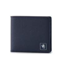 【PORTER INTERNATIONAL】法式精緻BEND真皮雙折短夾(深藍)