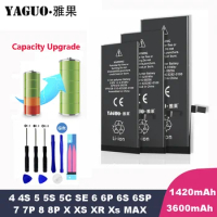 100% New Original High Capacity Bateria For Apple iPhone 4 4S 5 5S 5C SE 6 6S 7 8 Plus X XR XS Max Mobile Phone Battery