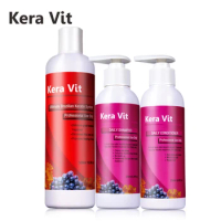 11.11 500ml Keravit Brazilian Professional Keratin Treatment Straighten Hair+250ml Daily Shampoo+Conditioner Repair Damaged Hair