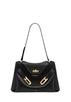 JW PEI Rhea Pebbled Double Buckle Shoulder Bag – Black