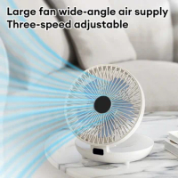 Portable Foldable Fan Wall-Mounted Desktop Fan 3 Speeds Silent Foldable Air Cooler Usb Charging Home Office Dormitory Fan