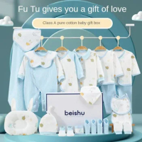 Newborn Clothes 0-3-6-12 Months Baby Bodysuit Set Baby Boy and Baby Girl Cotton Clothing Set 16/22/23 Pieces Set Wiht Gift Box