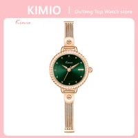 Kimio Brand Women Watch Fashion Ladies Watches Waterproof Luxury Green Dial Casual Bracelet WristWatch Women Gift Reloj Mujer