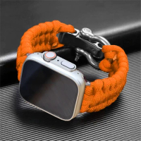 Outdoor Sport Strap for Apple Watch Band 49mm 45mm 44mm 42mm 41mm 40mm Nylon Parachute Rope Bracelet for iWatch 8 7 6 5 4 SE