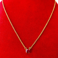 Kalung permata pink emas muda 3 gram