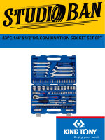 Kunci Sok Set 83pcs, Kunci Sok & Tools Set 1/2\ 1/4\" 6PT King Tony SC7583MR"
