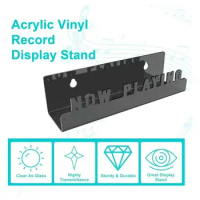 Wall Mount Now Playing Vinyl Record Stand, Acrylic Vinyl Record Storage Shelf, Record Display Stand for Vinyl Records