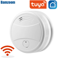 Tuya Wifi Smoke Detector Sensor 90DB Alarm Fire Smart Smoke Detector Wifi Fire Protection Home Security Alarm Smart Life APP