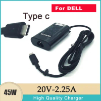 Original 45W 5V/20V-2/2.25A USB-C Type C AC Adapter For Dell XPS 13 9360 9365 9370 9380 Laptop Charger Power Supply