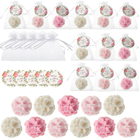 Demissle 24 Set FlowerSoaps for Guests Flower Soap Wedding Handmade Gift Favors Fancy Decorative wit
