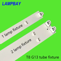 4-60/pack T8 G13 Tube Light Fixture 2FT 3FT 4FT 5FT Single/Double Lamp Housing T8 Bulb Bracket