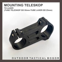 Mounting adaptor teleskop Tube OD 30 mm ke senter OD 25 mm