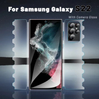 Hydrogel Film for Samsung S22 S22 Ultra Full Cover Screen Protector Front Back Side Film Camera Lens Protector For S22+ S22Ultra