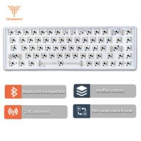 TESTER68 DIY Hot Swap Mechanical Keyboard Kit,68-Key 2.4G Wireless+Bluetooth-compatible Mode, 60% Keyboard For 3Pin/5Pin Switch