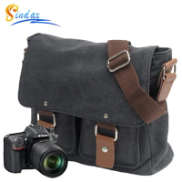 Canvas Camera Bag Photography Bags Casual Retro Shoulder Messenger Backpack for Canon 600D 700D Nikon Sony DSLR Camera Case