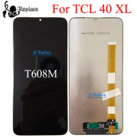 Black 6.75 Inch For TCL 40 XL T608M Full LCD Display Touch Screen Digitizer Assembly Panel Replacement parts