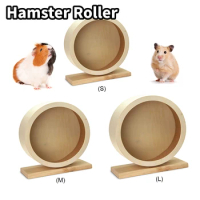 Natural Wood Hamster Wheel Running Toy Hamster Roller Wheel Exercise Small Pet Sports Wheel Pet Toy Hamsters Accessories