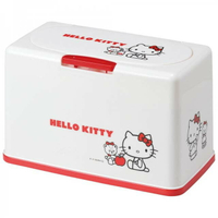 小禮堂 Hello Kitty 抗菌彈蓋口罩盒 Ag+ (白紅坐姿款)