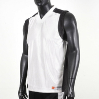 STR Basketball [SB9709A1] 男 籃球背心 運動 訓練 排汗 速乾 透氣 V領 白黑 福利品