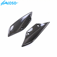 AKOSO 100% 3K Dry Carbon Fiber Twill Weave Motorcycle Front Fairing Headlight Side Panel Cover for B