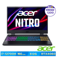 Acer 宏碁 Nitro5 AN515-58-79ZL 15.6吋獨顯電競筆電(i7-12700H/16G/512G/RTX4060/Win11)