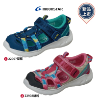 【MOONSTAR 月星】速洗樂系列-護趾涼鞋2色任選(CRC22907/CRC22908-深藍/桃粉-16-20cm)