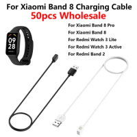 50pcs Magnetic Charger For Xiaomi Mi Band 8/8 Pro/Redmi Band 2 USB Charging Cable For Redmi Watch 3 Lite/Watch 3 Active/8 Pro