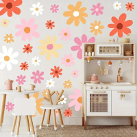 Spring plant flowers daisy wall stickers wall decoration PVC children's room wall stickers window st