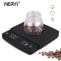 2kg/0.1 Drip Coffee Scale with Timer Portable Touch Electronic Scale Heat Insulation Pad USB Bake Food Kitchen Weighing Tool