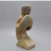 Antique Chinease Han Dynasty pottery Kneel before the Handmaid statue /sculpture,Handicrafts,Free shipping