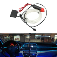 Light Strips Flexible Neon EL Wire Decorative Lamp Car 12V LED Cold Lights Car Styling 2m Interior Decoration Auto Lamps
