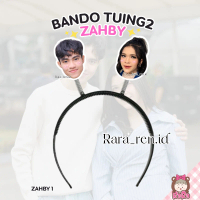 Custom Bando Tuing-Tuing Muka zahra da7 dan eby D'Academy 5 Tulisan Kado Wisuda Ulang Tahun Birthday