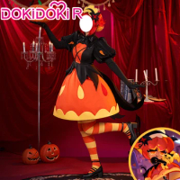 IN STOCK Pumpkin Pie Cookie Cosplay Game Cookie Run: Kingdom【S-2XL】DokiDoki-R Pumpkin Pie Cosplay Bustle Halloween Plus Size