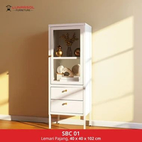 LUNARSOL SBC 01 - LEMARI BESI KOMPAK KECIL / FILING CABINET PINTU KACA & 2 LACI (JABODETABEK)